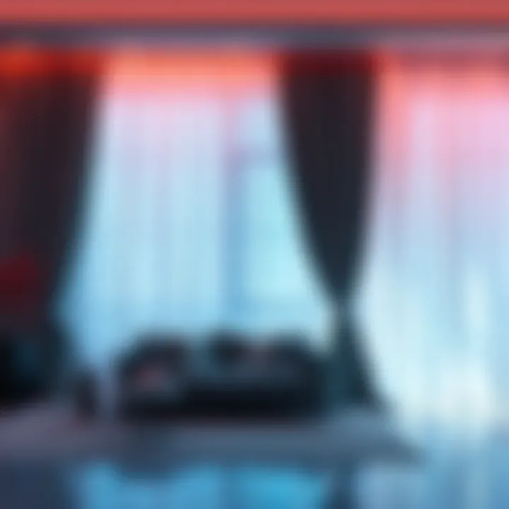 A luxurious curtain designed by Sev, hanging elegantly in a modern room, highlighting its high-end appeal and controversy over its price.