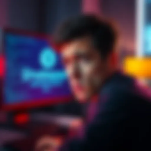 A graphic showing a worried person looking at a computer screen with Shakepay's logo and referral links, highlighting privacy issues.