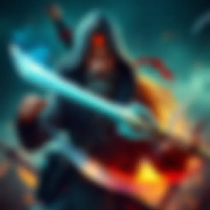 A Shaman Captain wielding a Mind Meld weapon and a Poison Blade, ready for battle in an adventure setting.