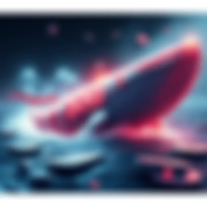 A visual representation of a giant SHIB whale transferring a large amount of tokens, symbolizing a significant transaction in cryptocurrency.
