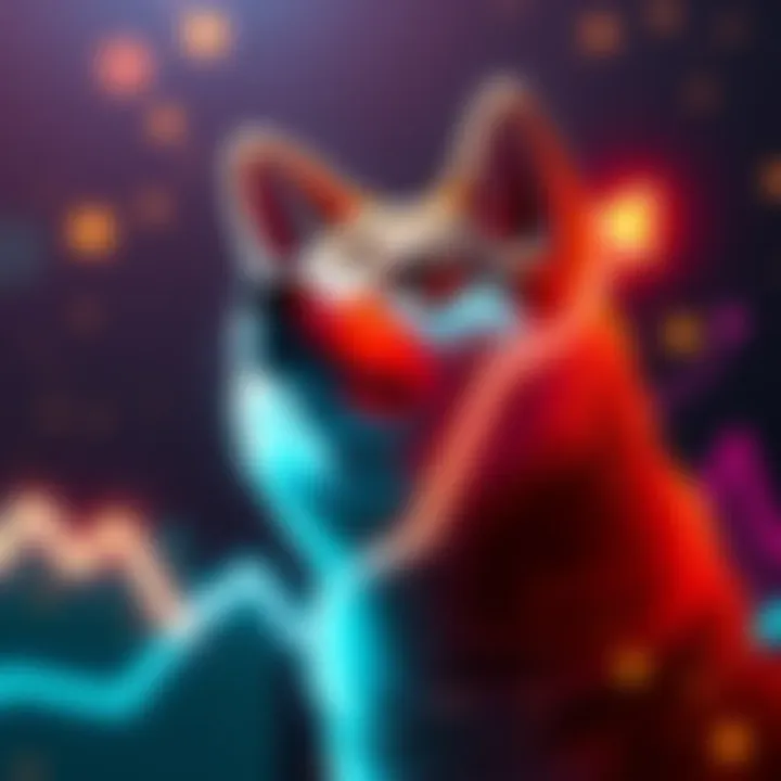Shiba Inu Cryptocurrency Symbol A graphic representation of the Shiba Inu cryptocurrency symbol with a rising graph indicating growth in value.