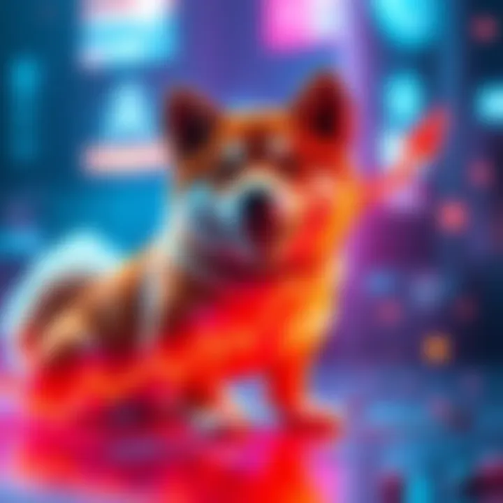 A graphic showing the Shiba Inu coin with an upward trending graph, symbolizing a price increase after burn events.