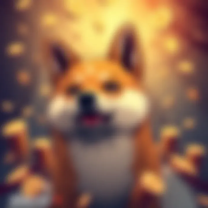 Shiba Inu Coin Price Growth Illustration of a Shiba Inu dog with coins rising around it, symbolizing price growth in 2026