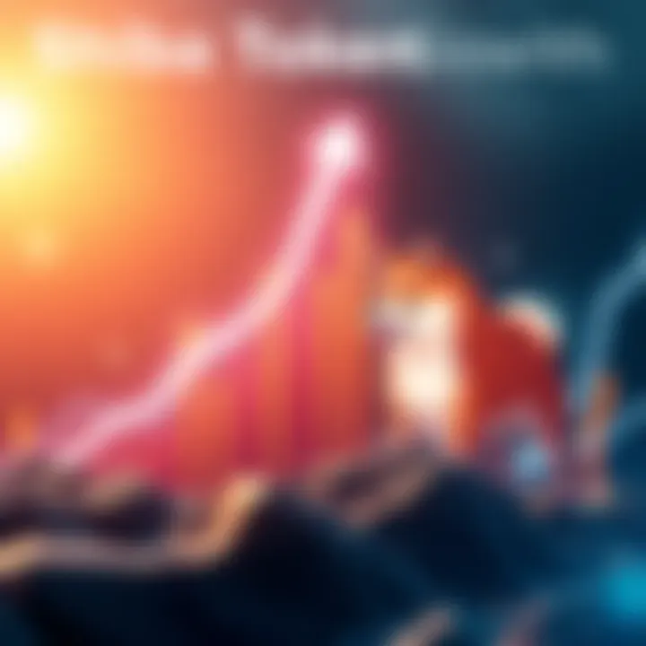 Shiba Token Growth An upward graph showing Shiba Token's price increase with a Shiba Inu dog logo beside it