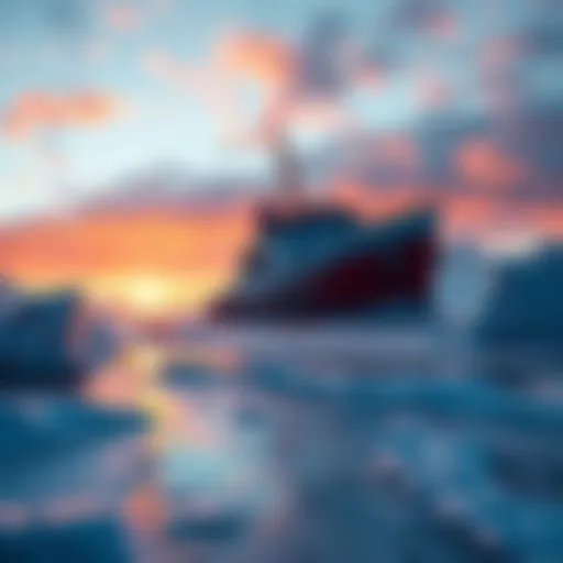 A ship stranded on a frozen landscape, symbolizing abandonment and safety concerns.