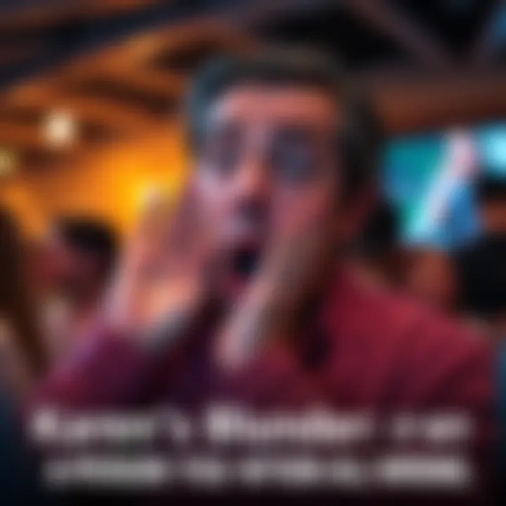 A person with a shocked expression, holding their hands to their face, in reaction to a personal question at a casual gathering.