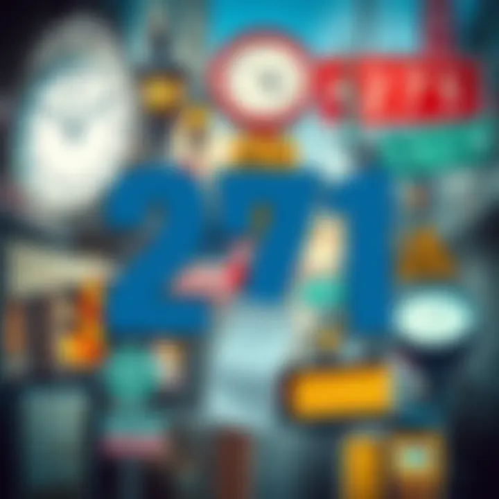A collage showing different instances of the number 271 in daily life, including clocks, receipts, and street signs.