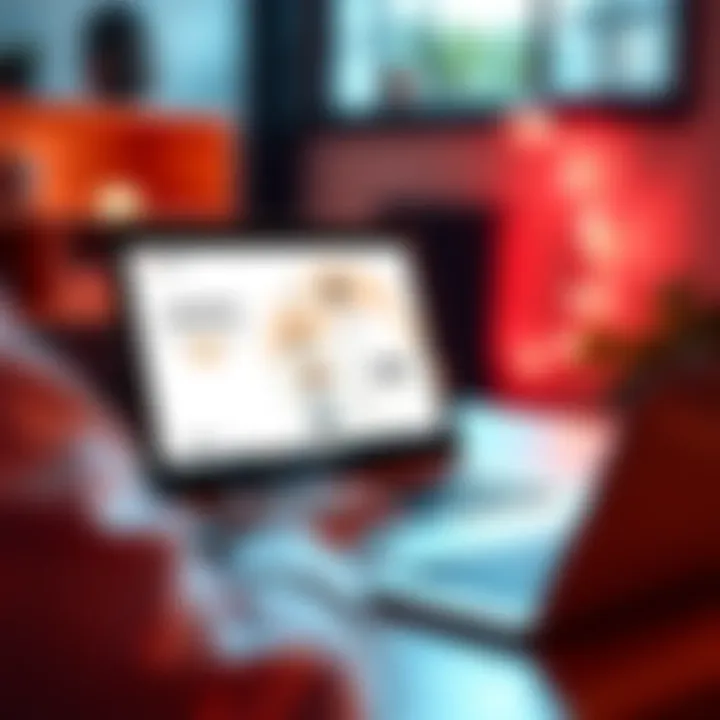 A person working on a laptop with a clean interface design on the screen, focusing on simplicity in app development.