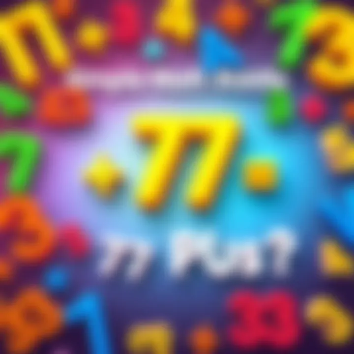 Simple Math Riddle A colorful illustration of the math riddle asking what 77 plus 33 equals, with numbers featured prominently and a playful design.