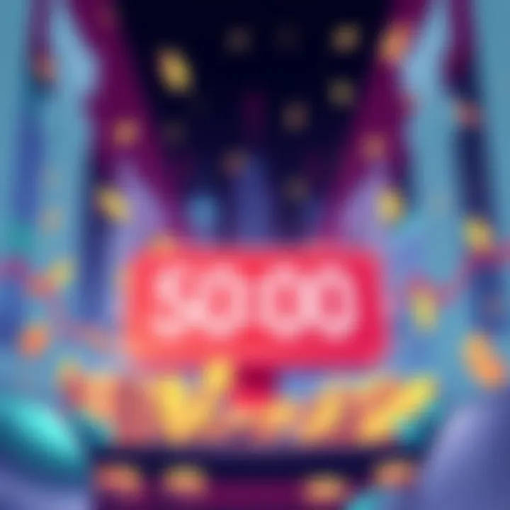 Illustration showing a stock market theme with dollar signs, shares, and a countdown clock for the SK Hynix trading event.