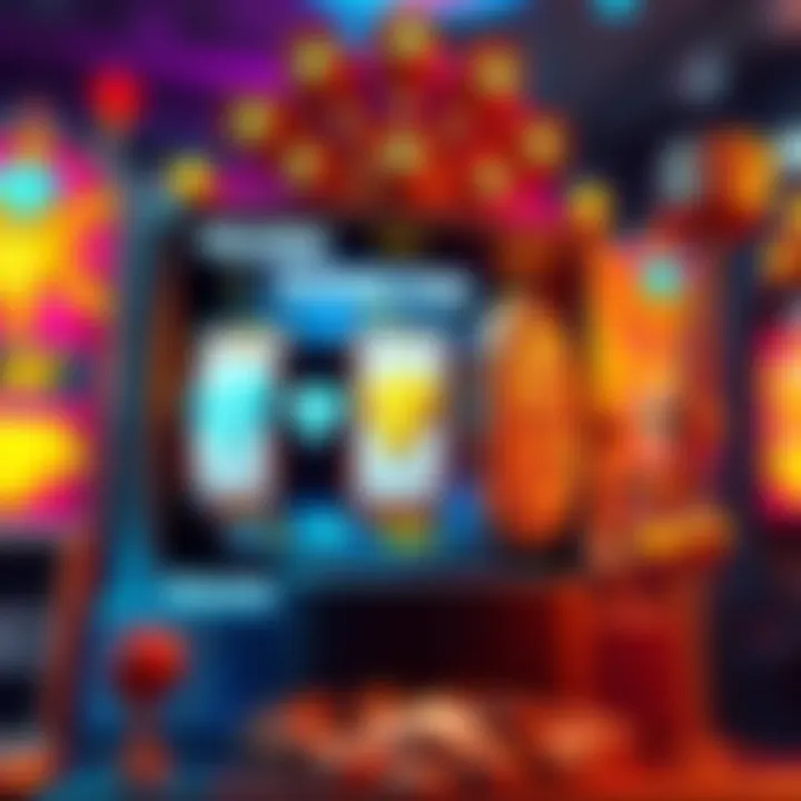 A colorful slot machine displaying diamond symbols and a spinning reel with coins falling out, illustrating the concept of diamond spins rewards.