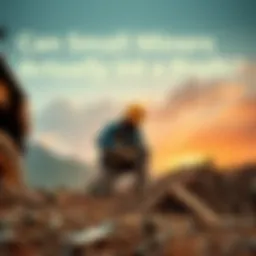 A small-scale miner using tools and equipment to extract minerals from a mining site, showcasing the efforts involved in mining operations.