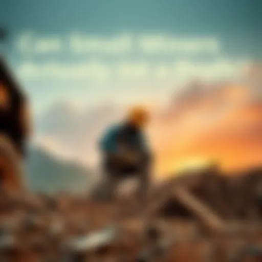 A small-scale miner using tools and equipment to extract minerals from a mining site, showcasing the efforts involved in mining operations.