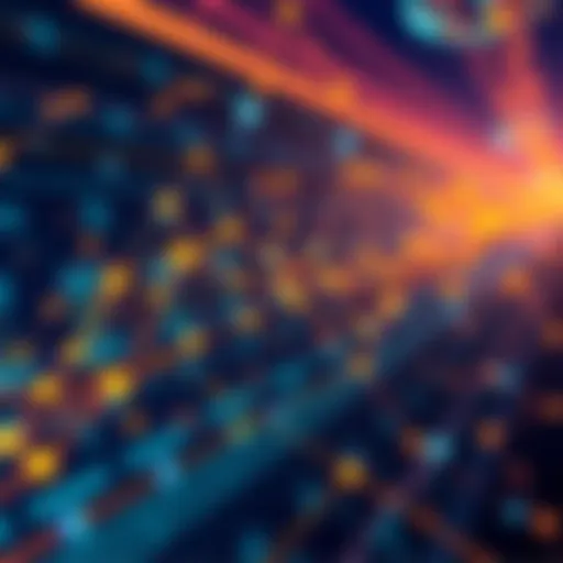 Illustration showing digital connections and smart contracts transforming business operations.