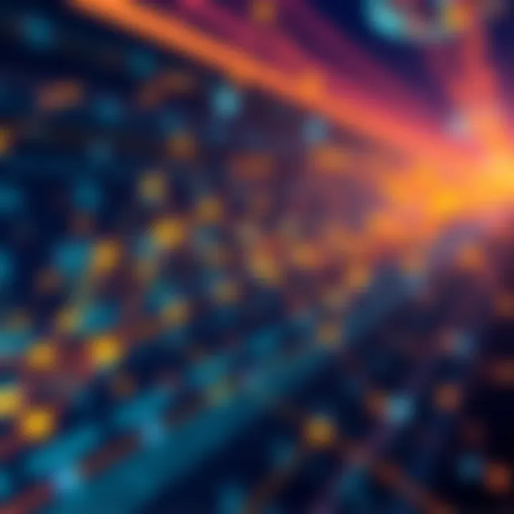 Illustration showing digital connections and smart contracts transforming business operations.