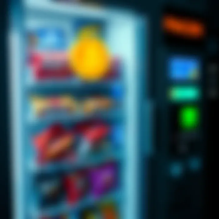 Snack machine accepting Bitcoin Vending machine at MIT Media Lab that accepts Bitcoin payments via Lightning Network with snacks inside