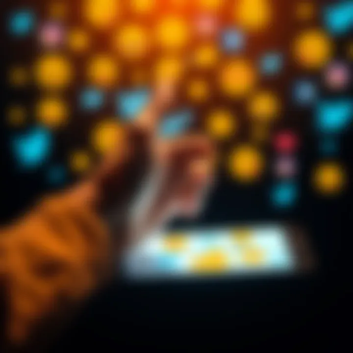 A hand giving a thumbs up on a smartphone screen, symbolizing positive engagement on social media, with various reaction icons in the background.