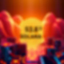 Visual representation of Solana blockchain transaction volume, highlighting its dominance in the Layer 1 space with vibrant graphics and overlapping blocks symbolizing transactions.
