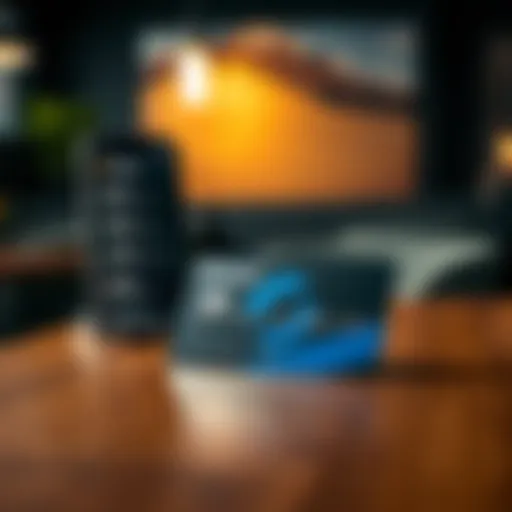 A Solana debit card resting on a wooden table with a smartphone displaying cryptocurrency values in the background.