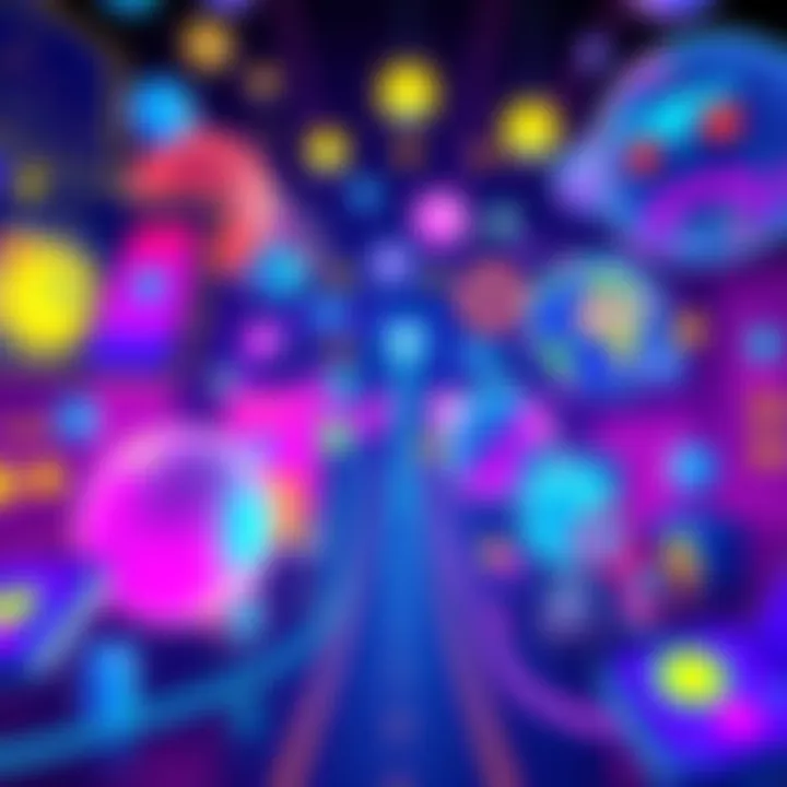 A vibrant representation of various innovative projects in the Solana ecosystem showcasing technology and community impact.