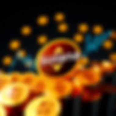 Solana logo with euro symbols Solana logo surrounded by euro stablecoin symbols, indicating growth in the cryptocurrency market