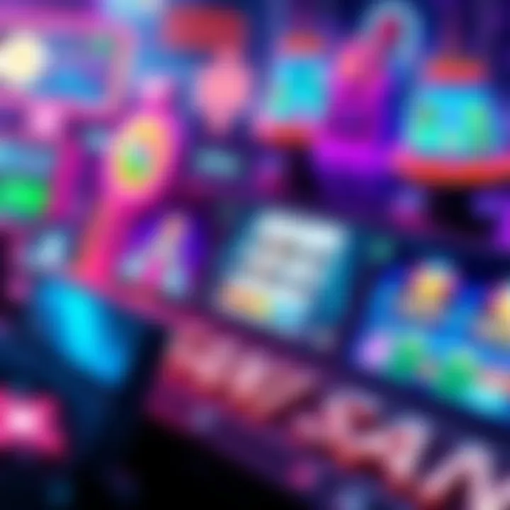 A visual representation of various Solana gambling DApps, showcasing vibrant interfaces and engaging gameplay.