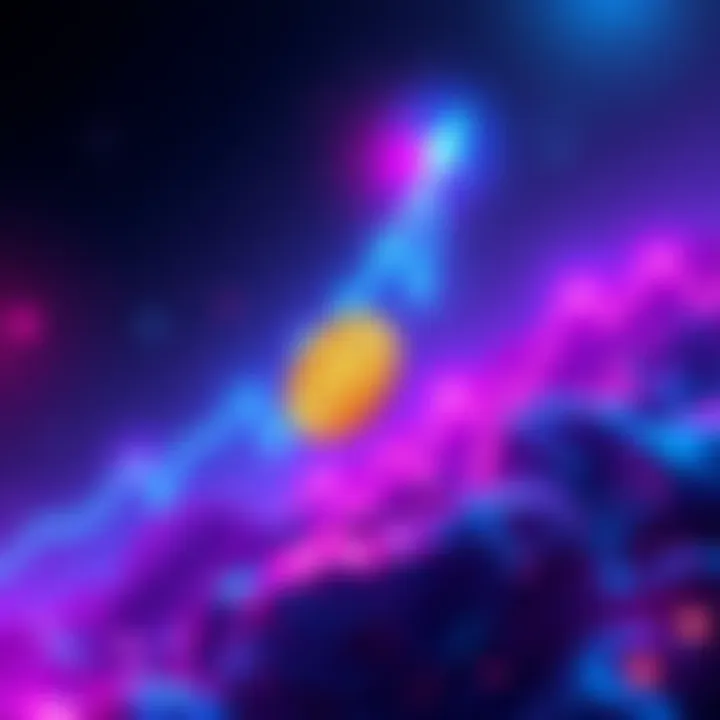 A representation of Solana's rapid market rise with a graph showing it leading over other cryptocurrencies like Bitcoin and Ethereum.