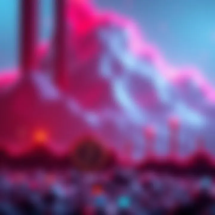 A graphic showing a downward trend with a blockchain symbol and fewer nodes representing the decline in Solana validators.