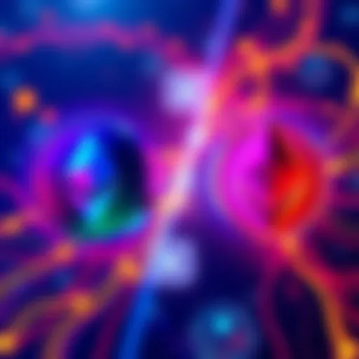 A graphic showing Solana and Ethereum logos with arrows indicating a competition for market dominance in 2025