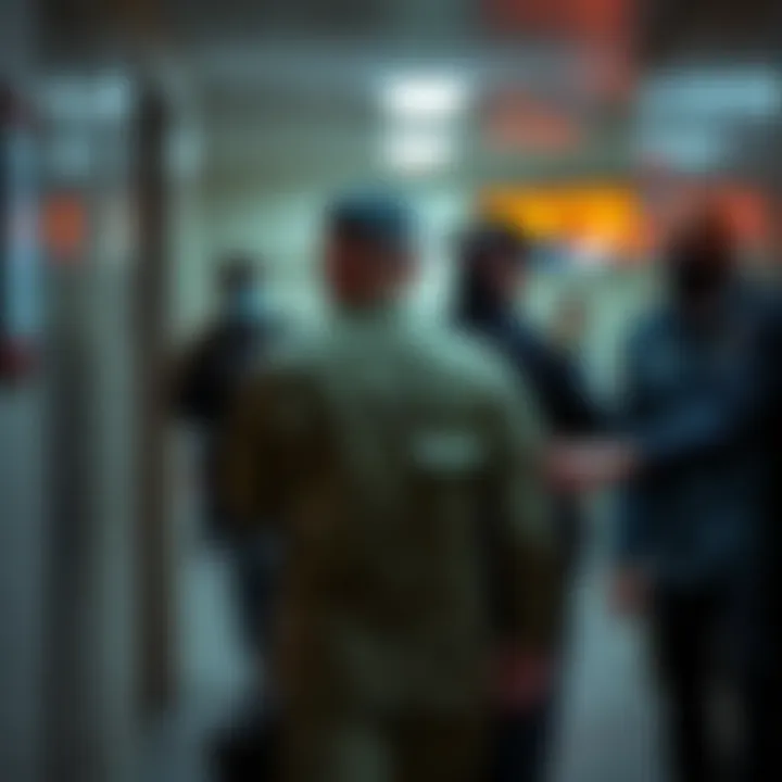 A soldier being led away by law enforcement officials after an arrest related to illegal betting on Venezuelan politics.