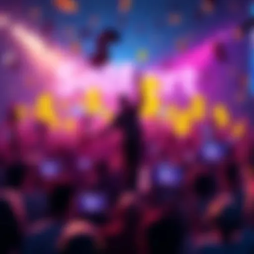 Graphic showing Solfart memecoin with rising dollar signs and a crowd of people celebrating its presale success.