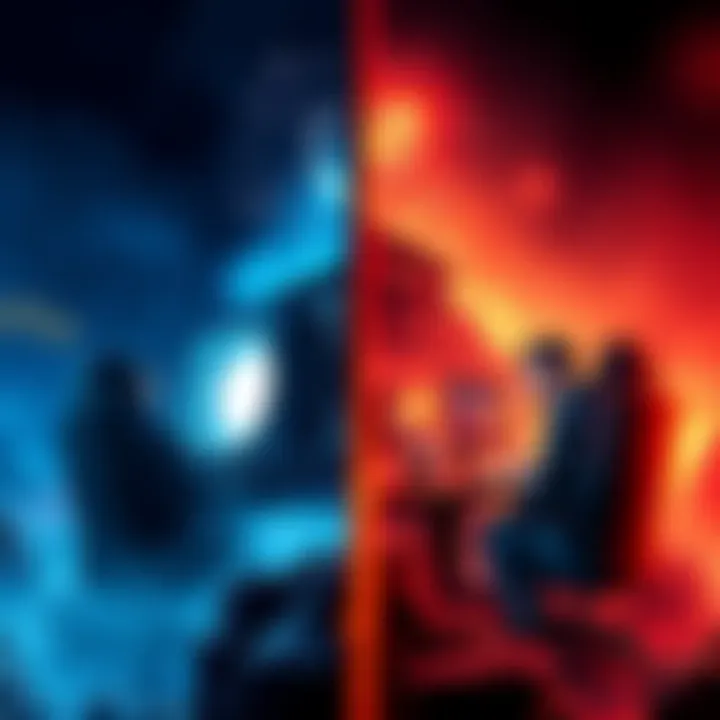 A visual split showing solo mining on one side with a person working at a computer, and pool mining on the other side with a group of people collaborating, highlighting the risks and rewards of each m...