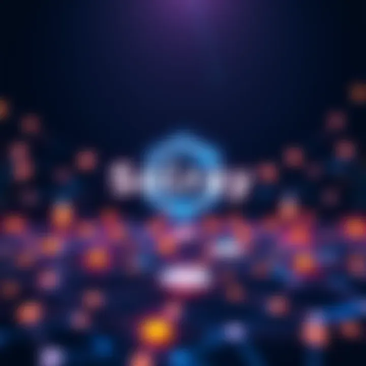 A visual representation of the Solray protocol connecting Solana with Cosmos chains, featuring blockchain symbols and interconnected lines.