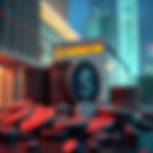 A graphic showing a stack of digital tokens with a backdrop of the South Korea tax office, depicting the loss of $4.8 million due to a data leak.