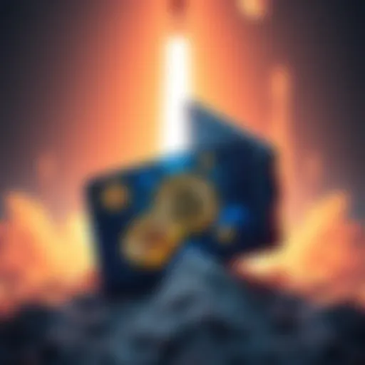 A visual representation of SpaceX's Bitcoin transfer, showing a digital wallet with Bitcoin symbols and a backdrop of rockets.