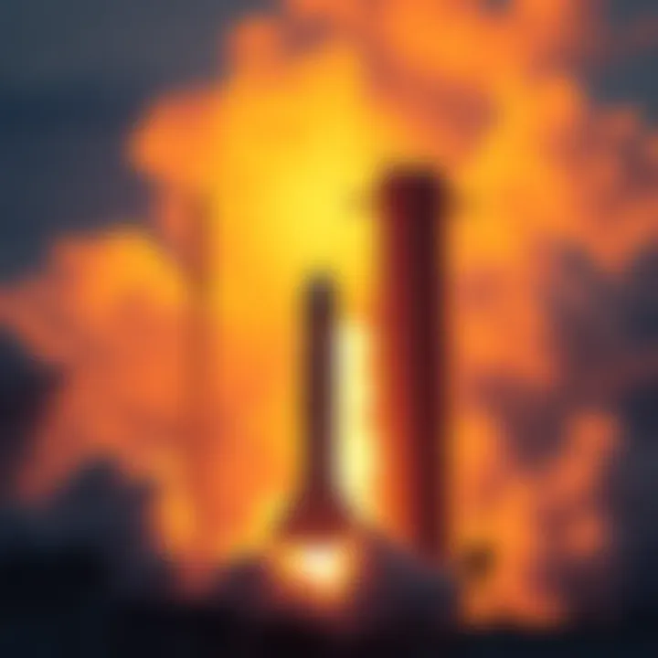 A SpaceX rocket with the IPO filing announcement in the background, symbolizing the company's growth in the aerospace market.