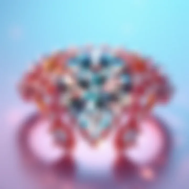 A close-up view of a stunning jewelry piece featuring 35 sparkling diamonds set in an elegant design.
