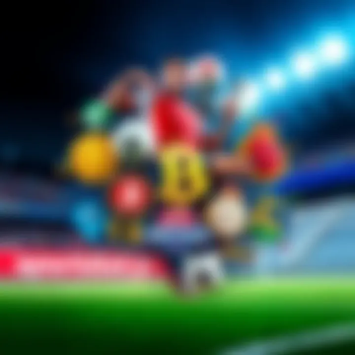 A collage of sports logos and cryptocurrency symbols for betting options