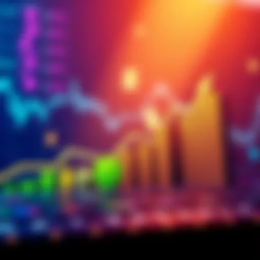 A graph showing rising yields on stablecoins over time, with dollar signs and upward trends