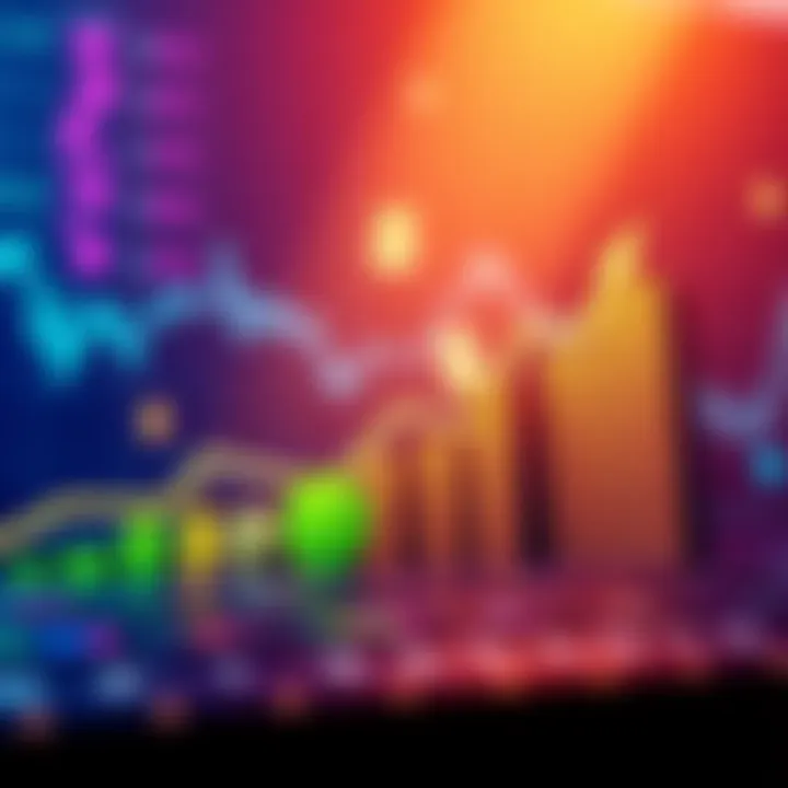 A graph showing rising yields on stablecoins over time, with dollar signs and upward trends