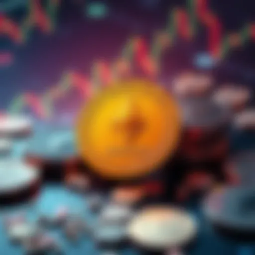 Visual representation of stablecoin issuers earning revenue from Ethereum investments, featuring digital currency and financial charts.