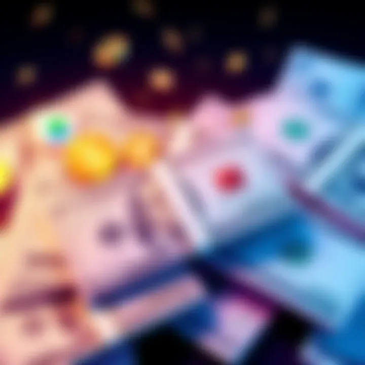 Illustration showing stablecoin company logos around US Treasury bills, symbolizing the purchase of government debt.