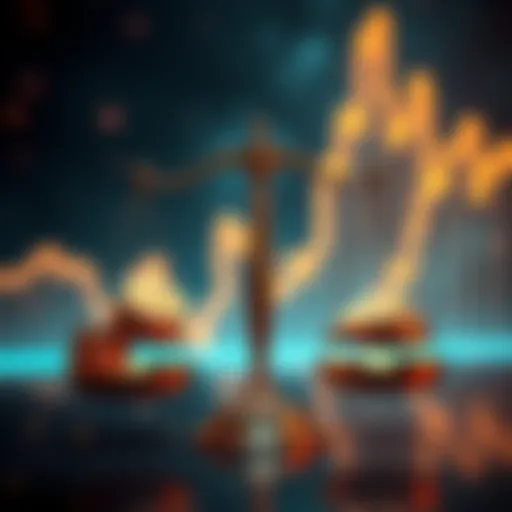 A graphic showing a balance scale with stablecoins on one side and new regulations on the other, symbolizing the shift in the crypto market.