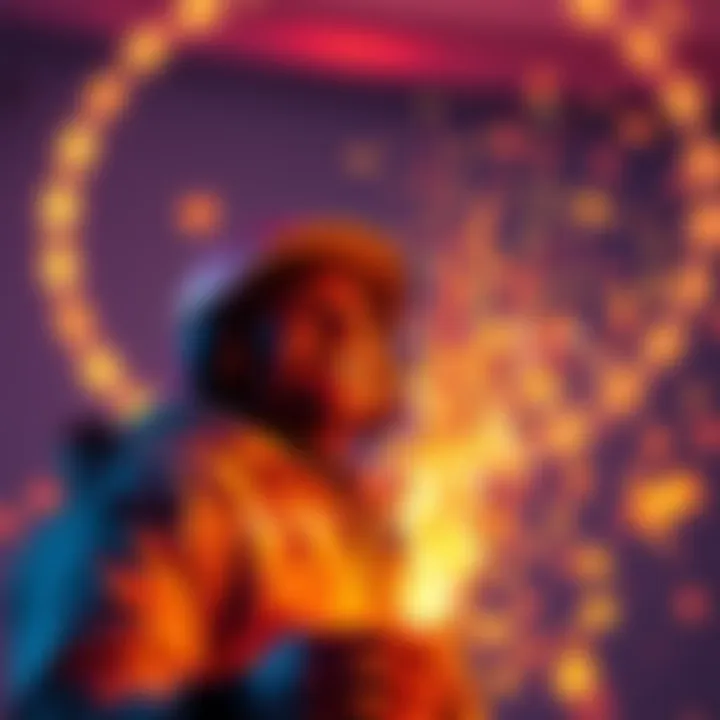 Individual celebrating after staking 500,000 Flare tokens with a bright future ahead