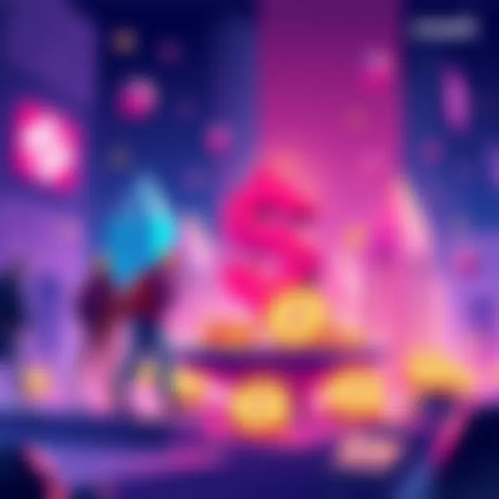 An illustration showing people engaging in staking $HEX and focusing on accumulating T-shares for investment benefits