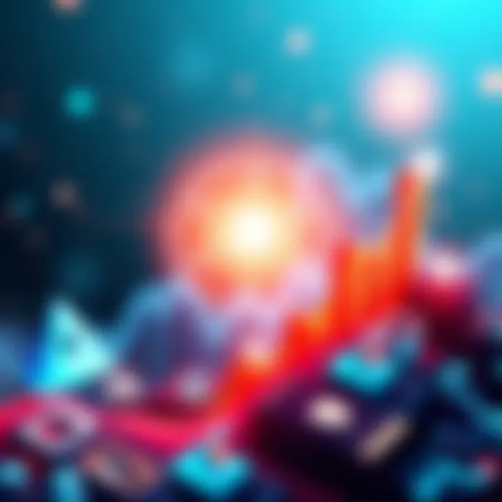 Stellar Cryptocurrency Growth A digital representation of Stellar's logo with symbols of financial growth and a rising graph, signifying 10 million funded accounts and changes in wealth distribution among XLM holders.