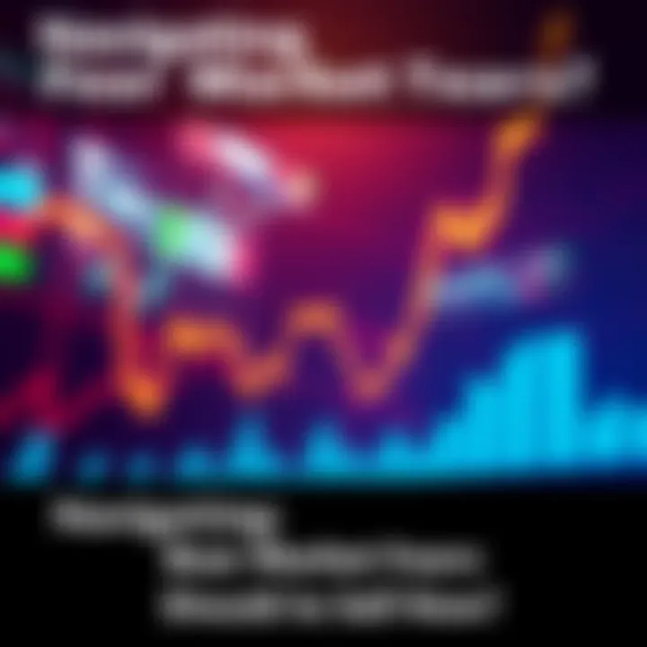 A graph showing a downward trend in stock prices with a worried investor looking at it