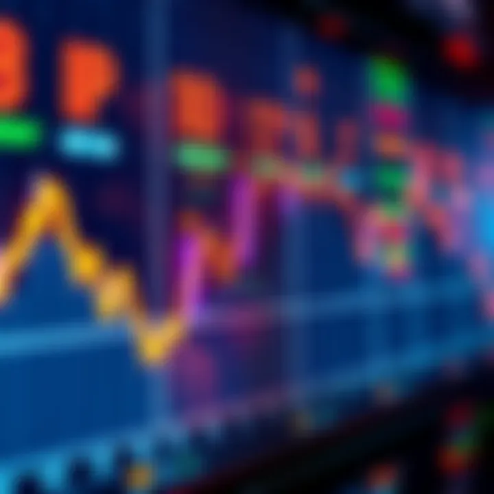 Stock Market Graph A graph showing a downward trend in stock prices, symbolizing the October dip. The bars indicate fluctuations in the market.