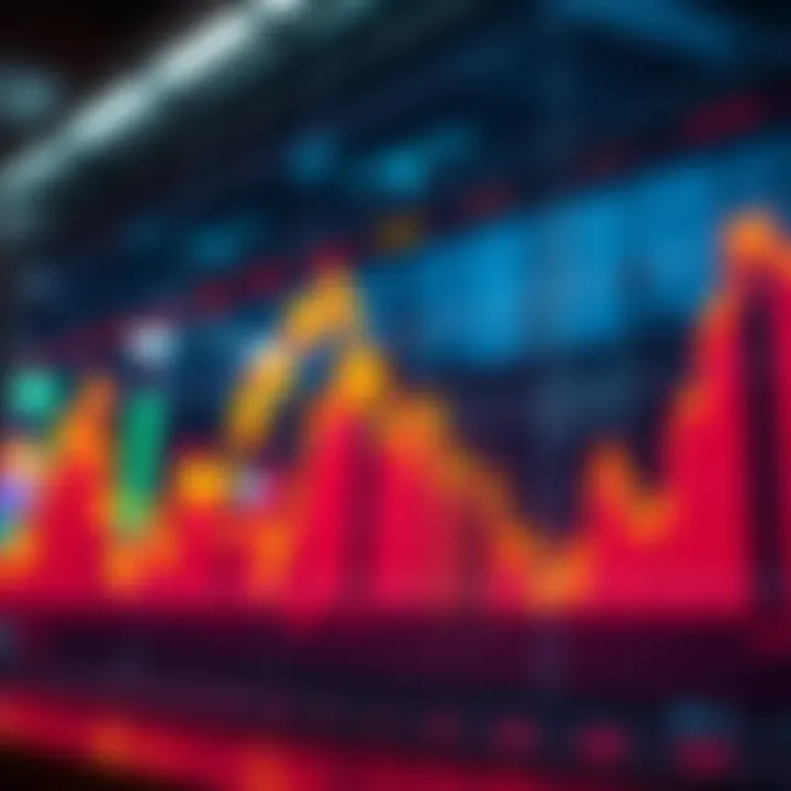 A downward trend graph showing stock market performance