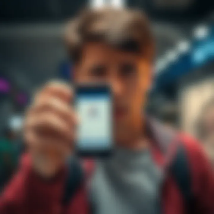 Stolen phone with Revolut app A person looks worried while holding an empty phone case, symbolizing a stolen phone with the Revolut app open on the screen.